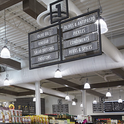 Aisle Sign in a grocery store.