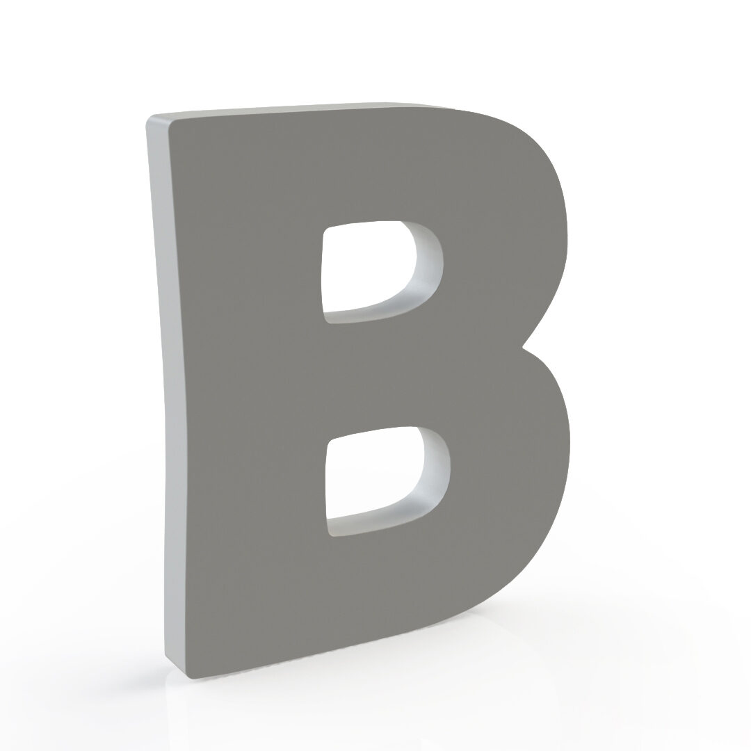 A big, grey "B".
